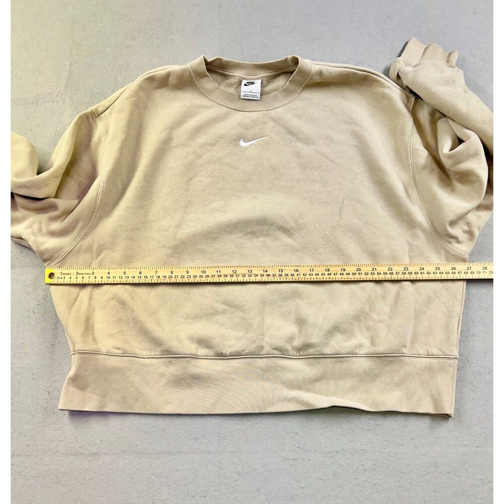Nike Women’s Phoenix Fleece Oversized Tan Crewneck Sweatshirt Pullover 1x - Picture 9 of 12